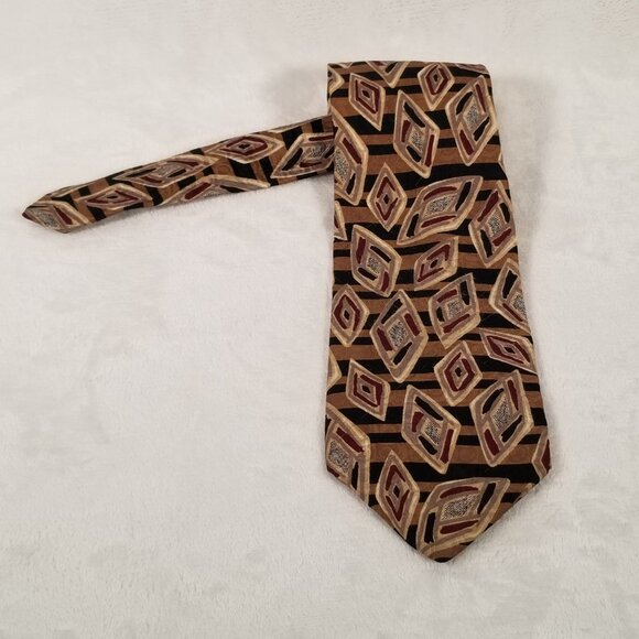 Robert Talbott Studio Nordstrom Tie Hand Sewn Silk Made USA 3 7/8 58 3/4 Brown - Picture 2 of 11